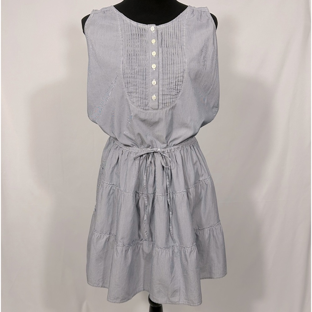 GAP Blue & White Tiered Midi-Dress, Size Small